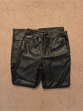 SHEIN Black Faux Leather Pants